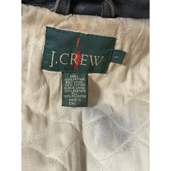 Vintage 90’s J Crew Oarsman Leather Bomber Aviator Jacket Distressed Sz L - Picture 10 of 10